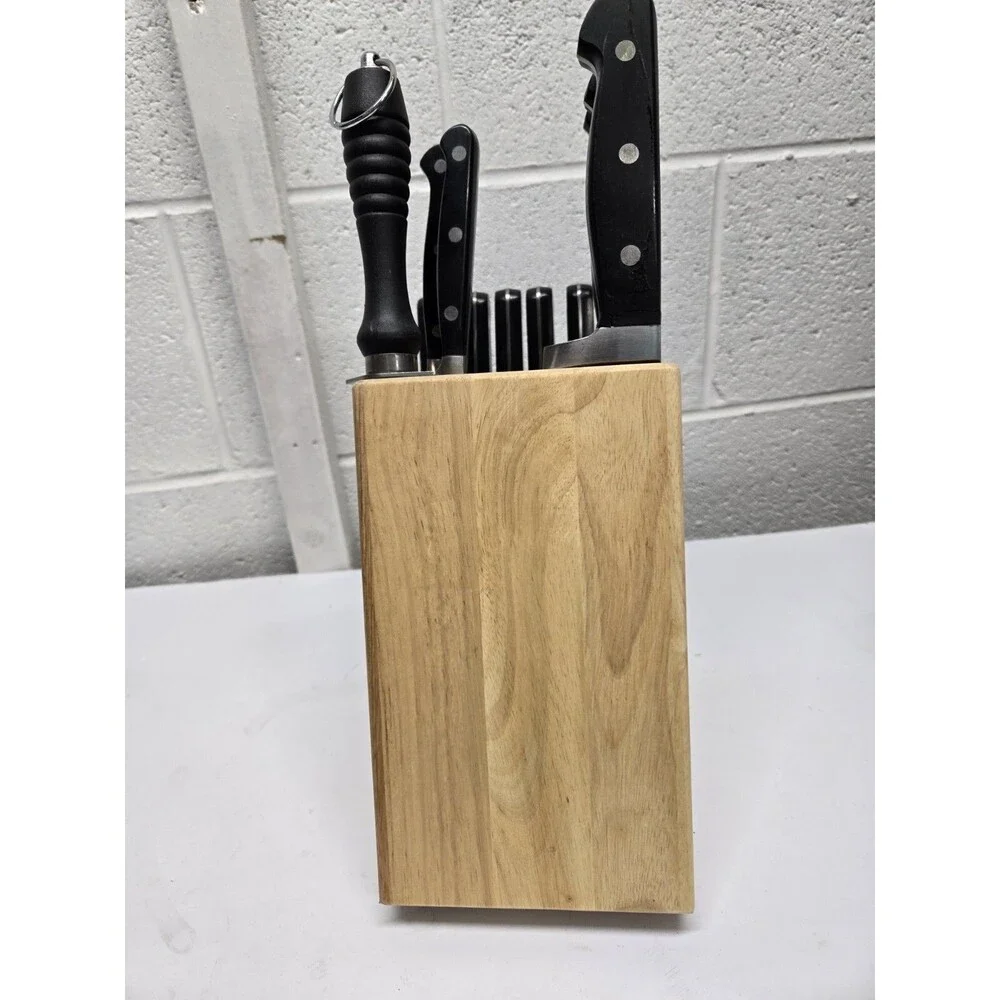 Sabatier 14 Slot 12 Knife Block Set With Sharpener Missing Kitchen Shears
